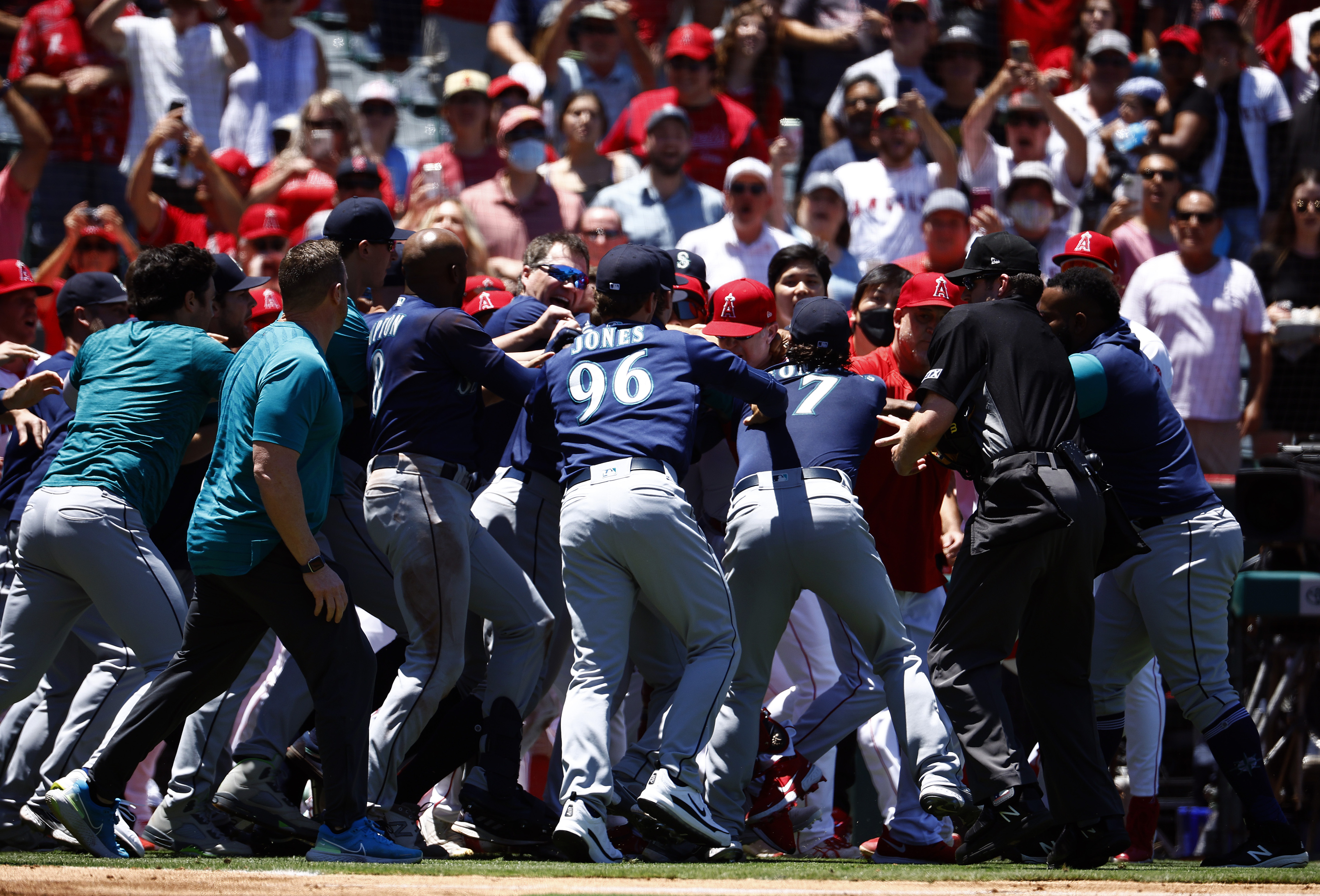 Jesse Winker begins serving 6-game suspension for role in brawl with Angels