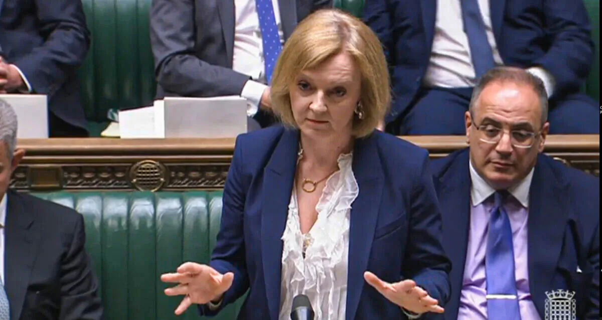 Foreign Secretary Liz Truss speaks to MPs in the House of Commons, London, on June 27, 2022. (PA Media/House of Commons)