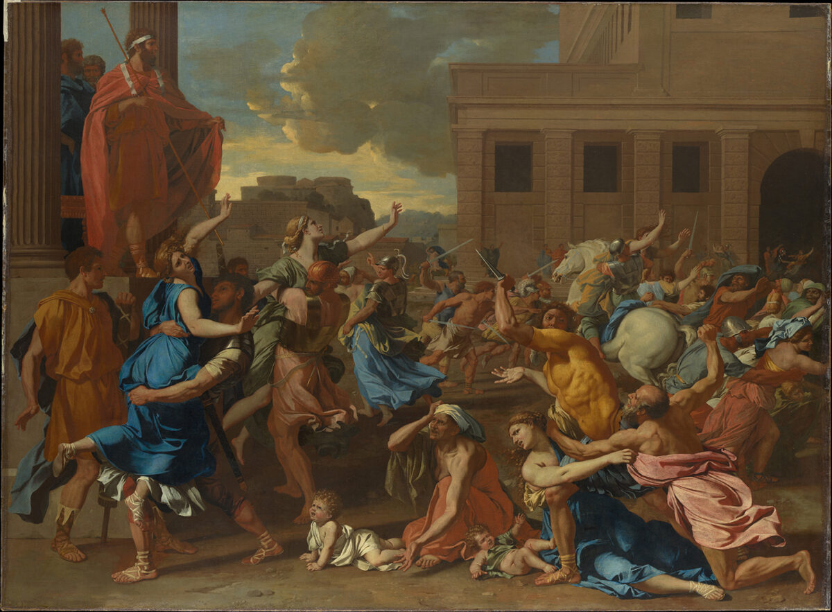 "The Abduction of the Sabine Women," circa 1633-1634, by Nicolas Poussin. Oil on canvas. Metropolitan Museum of Art, New York City. (Public Domain)