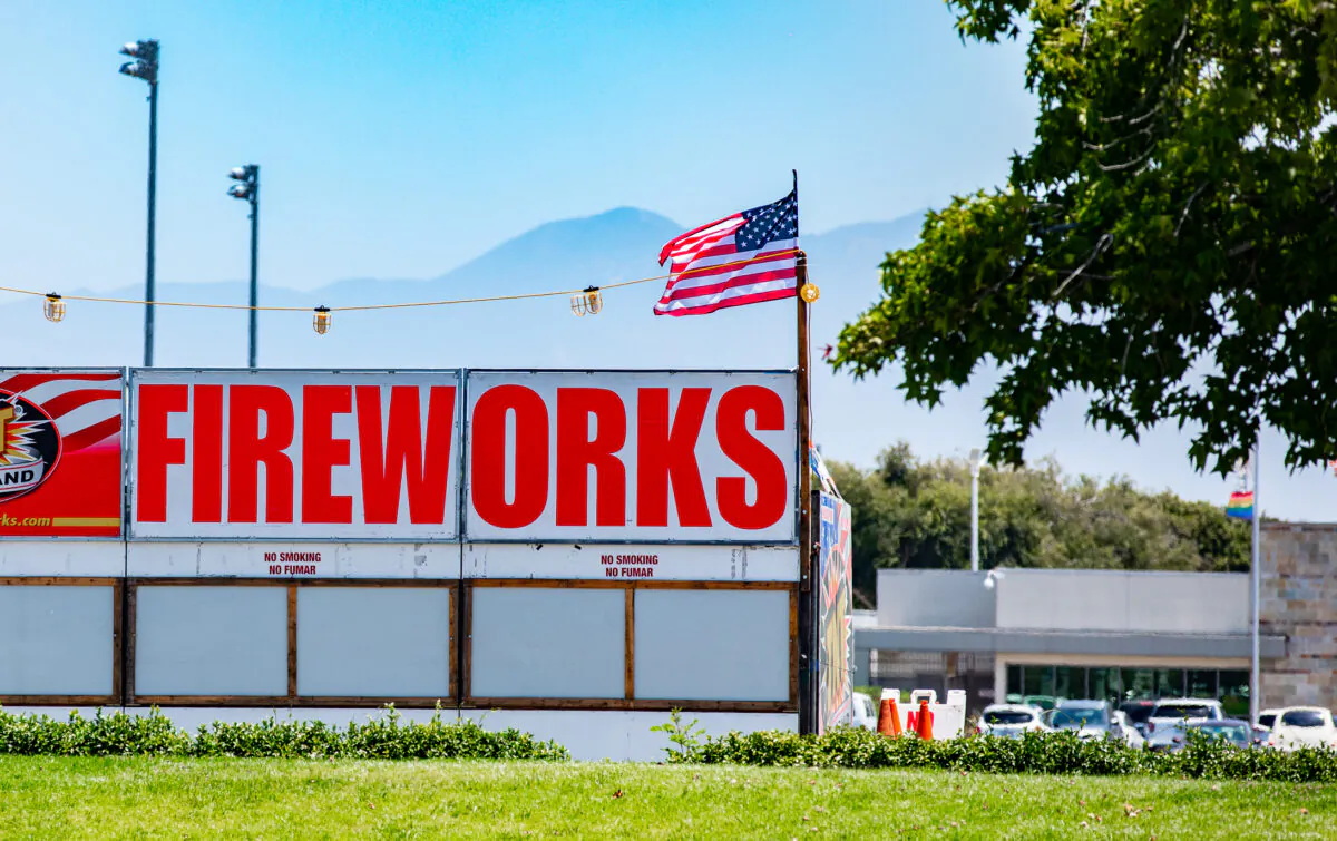 A firework stand in Costa Mesa, Calif., on June 29, 2022. (John Fredricks/The Epoch Times)