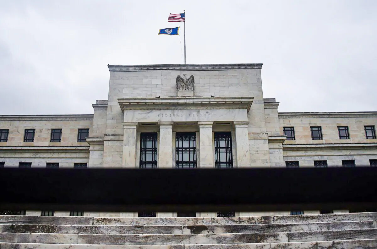 A view of the Federal Reserve building  in Washington, D.C., on June 17, 2020. (Olivier Douliery/AFP via Getty Images)