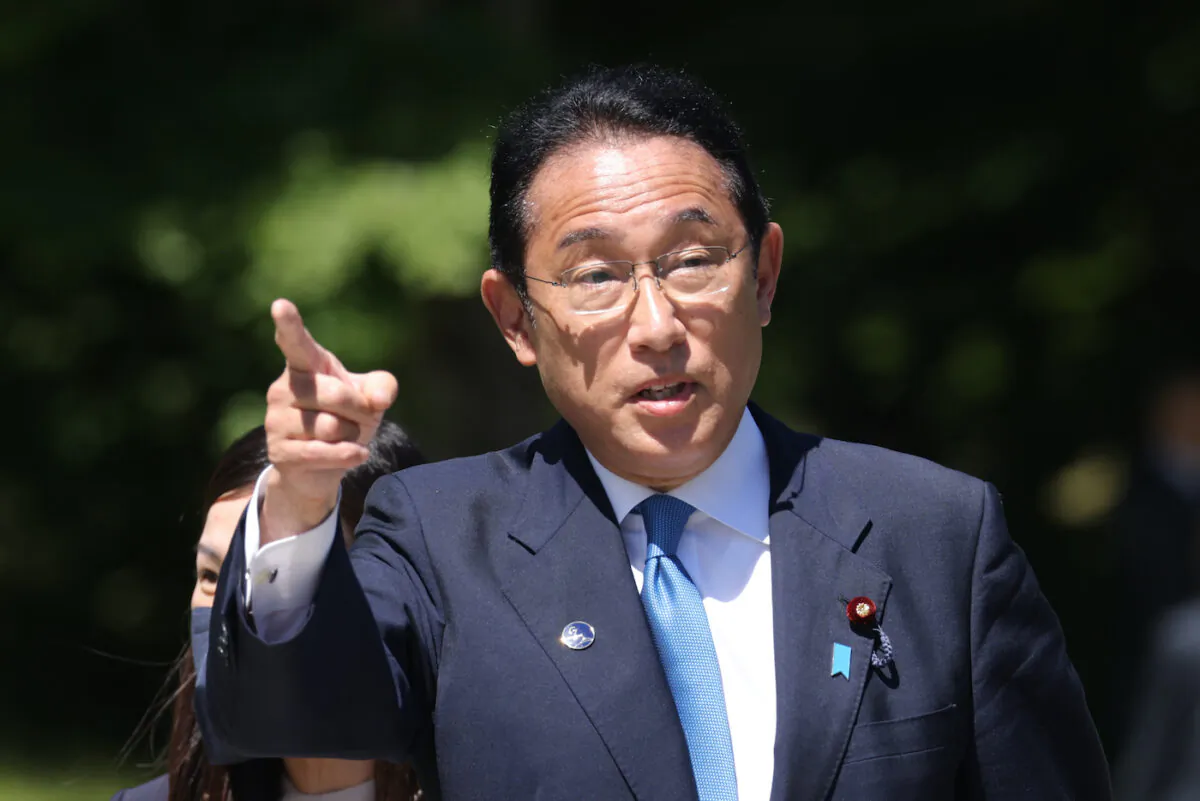 Japan's Prime Minister Fumio Kishida on the first day of the three-day G7 summit at Schloss Elmau, Germany on June 26, 2022. (Sean Gallup/Pool/Getty Images)