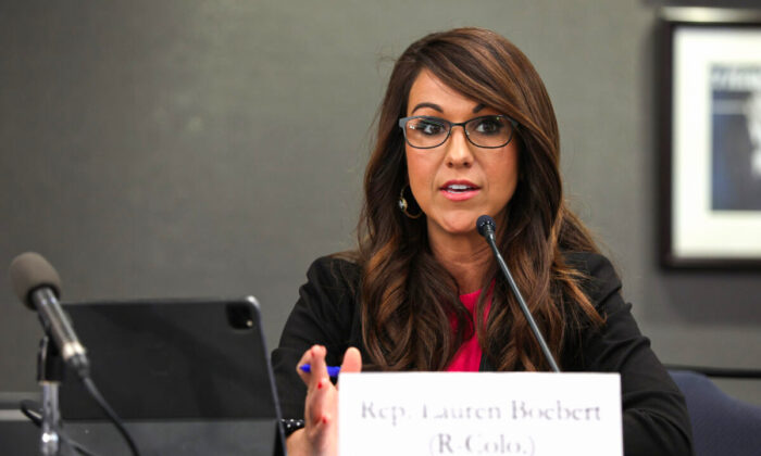 U.S. Rep. Lauren Boebert (R-CO) speaks during a hearing at the Heritage Foundation in Wash., on June 21, 2022. (Alex Wong/Getty Images)