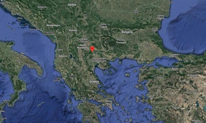 Location of the Miravci village in North Macedonia in 2022. (Google Maps/Screenshot via The Epoch Times)