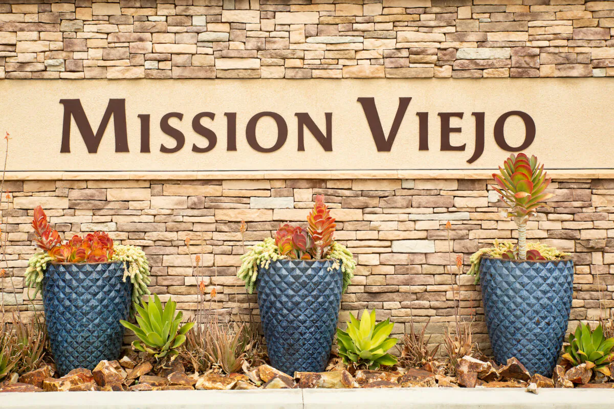 An undated file photo of a sign of Mission Viejo, Calif. (John Fredricks/The Epoch Times)
