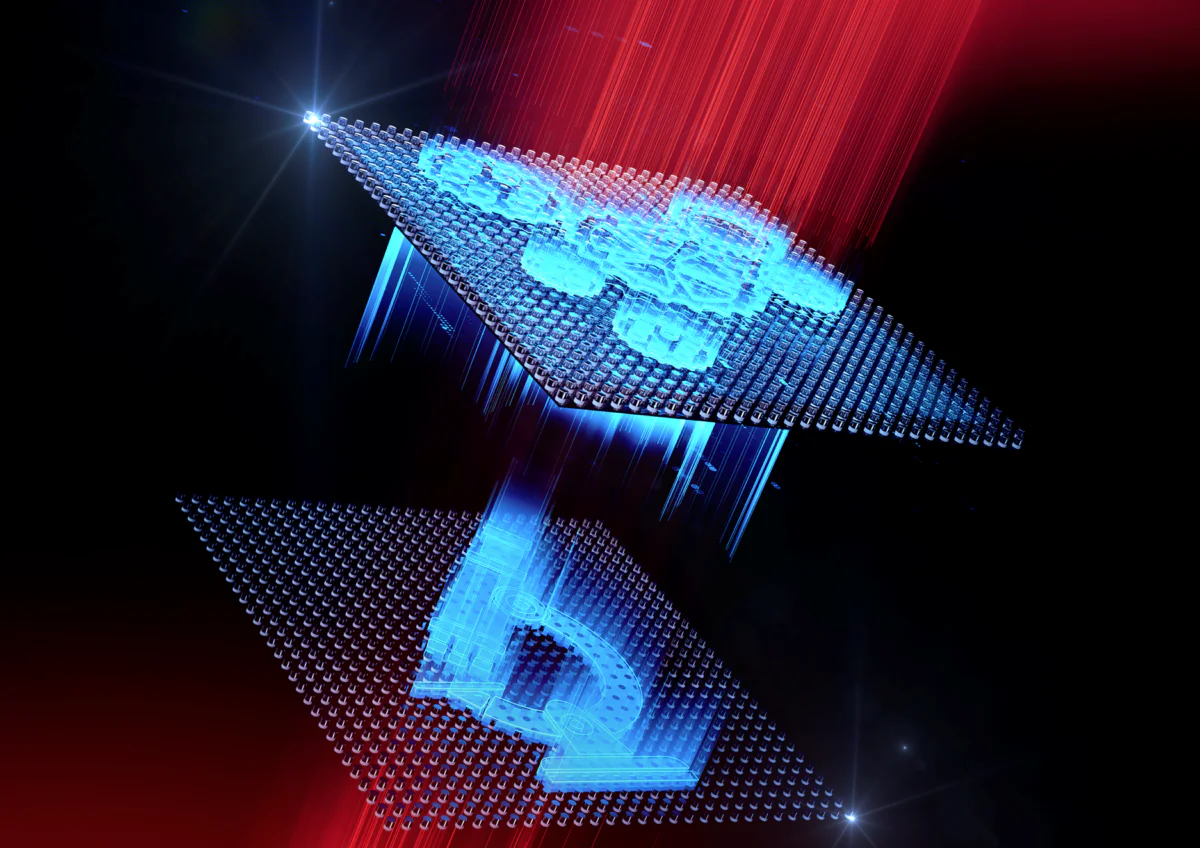 Scientists have developed small translucent slides that can produce two incredibly different images, depending on the direction that light passes through them. (image: Ella Maru Studio)