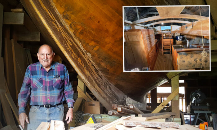 84-Year-Old Spends 40 Years Building Huge Wooden Boat in His Garage—And He's Still Working on It