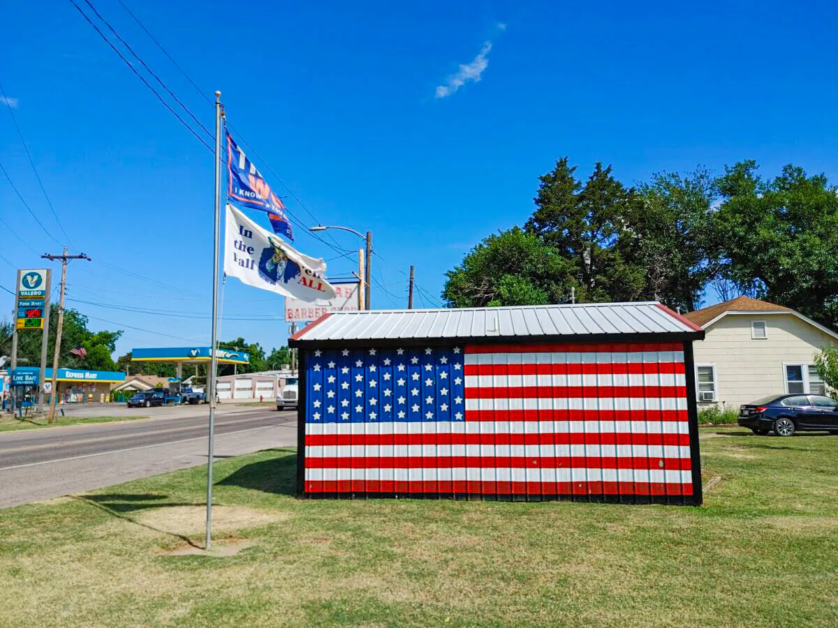 Harrah, Oklahoma, on June 28, 2022, the day of the midterm primary election in the state. (Jeff Louderback/Epoch Times)