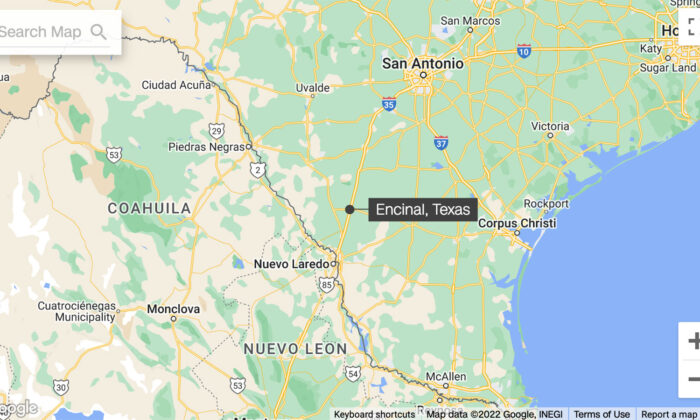 A map showing the location of Encinal, Texas. (Google Maps)