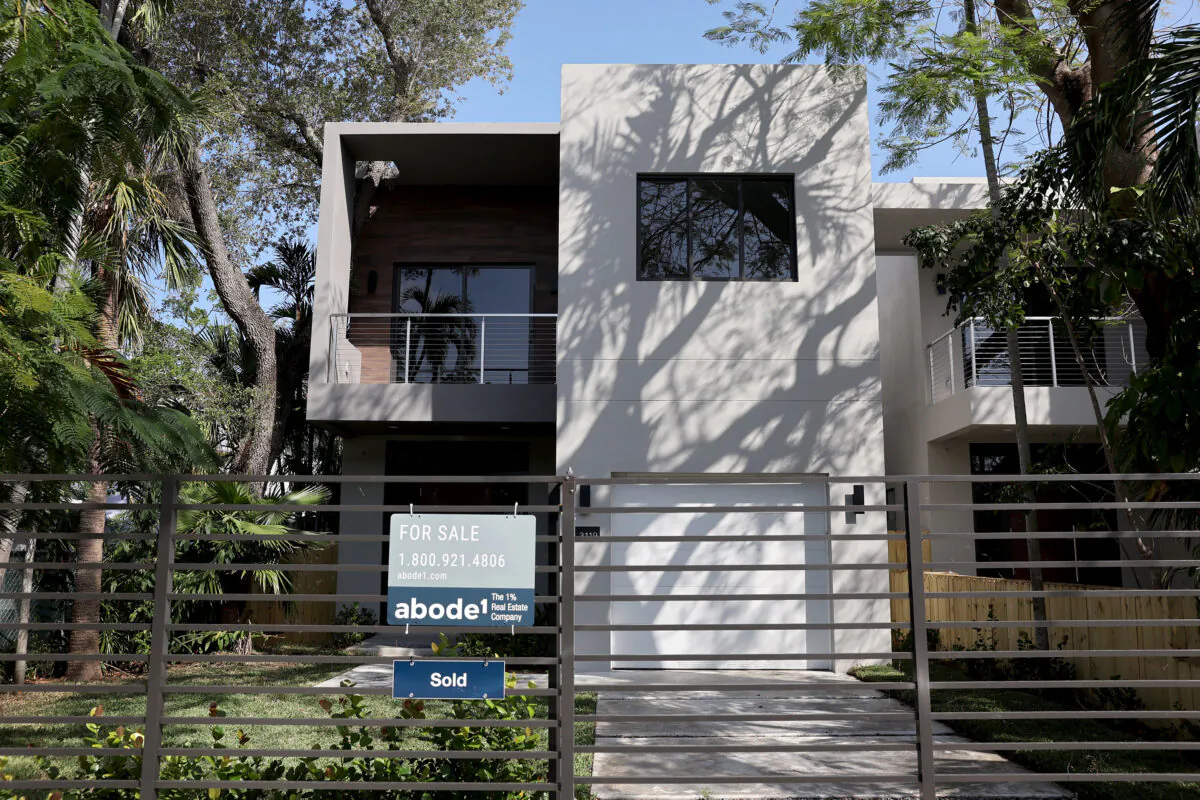 A home that Zillow shows was sold for over two million dollars in the Coconut Grove neighborhood in Miami, Florida on Feb. 18, 2022. (Joe Raedle/Getty Images)