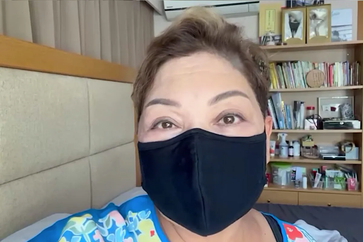 HK artist Maria Cordero said, in a video she uploaded to her Facebook, that she was surprised to be infected. (Screenshot of Maria's Facebook)