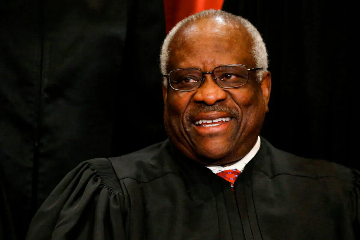 Supreme Court Justice Clarence Thomas at the Supreme Court building in Washington on June 1, 2017. (Jonathan Ernst/Reuters)