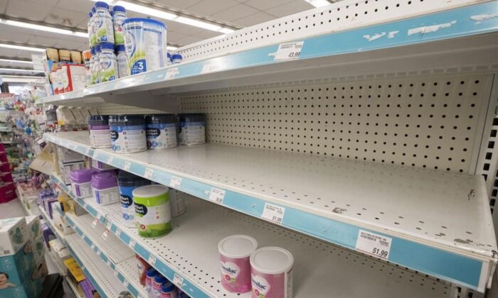 The federal department says shipments of specialized formulas are expected to be available in pharmacies starting the first week of July, but supplies will continue to be limited. (The Canadian Press)
