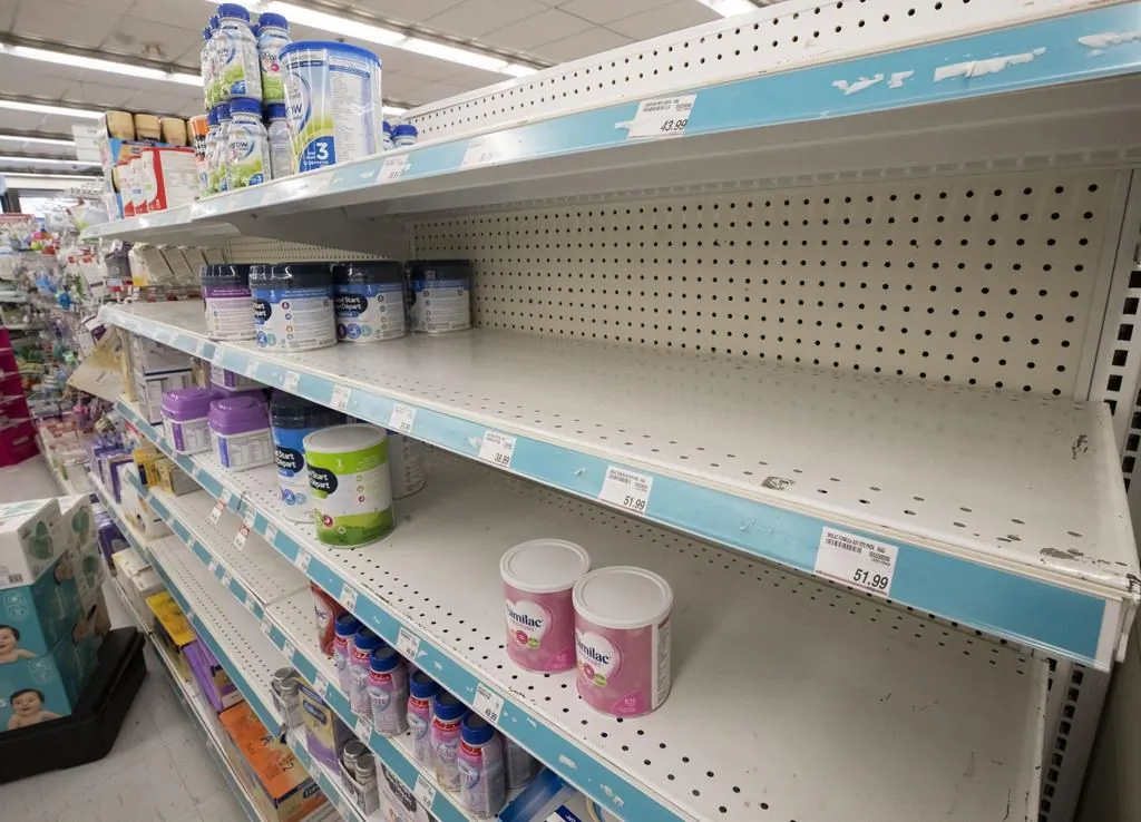 The federal department says shipments of specialized formulas are expected to be available in pharmacies starting the first week of July, but supplies will continue to be limited. (The Canadian Press)