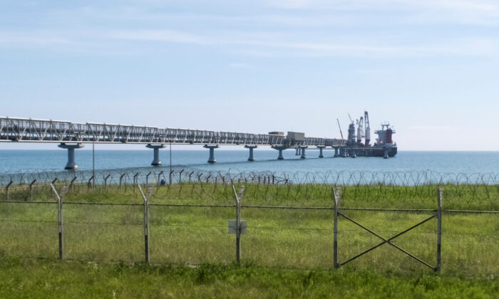 A general view of the liquefied natural gas plant operated by Sakhalin Energy at Prigorodnoye on the Pacific island of Sakhalin, Russia, on July 15, 2021. (Vladimir Soldatkin/Reuters)