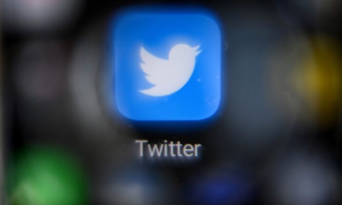 The logo of social media giant Twitter on Oct. 12, 2021. (Kirill Kuryavtsev/AFP via Getty Images)