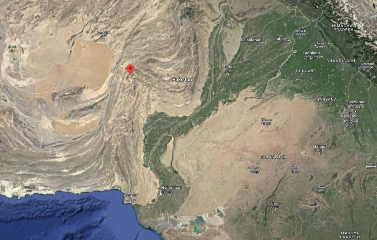 Location of the Quetta city in Pakistan in 2022. (Google Maps/Screenshot via The Epoch Times)