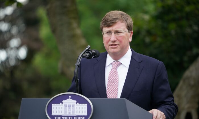 Mississippi Gov. Tate Reeves speaks on COVID-19 testing in the Rose Garden of the White House in Washington on Sept. 28, 2020. (Mandel Ngan/AFP via Getty Images)