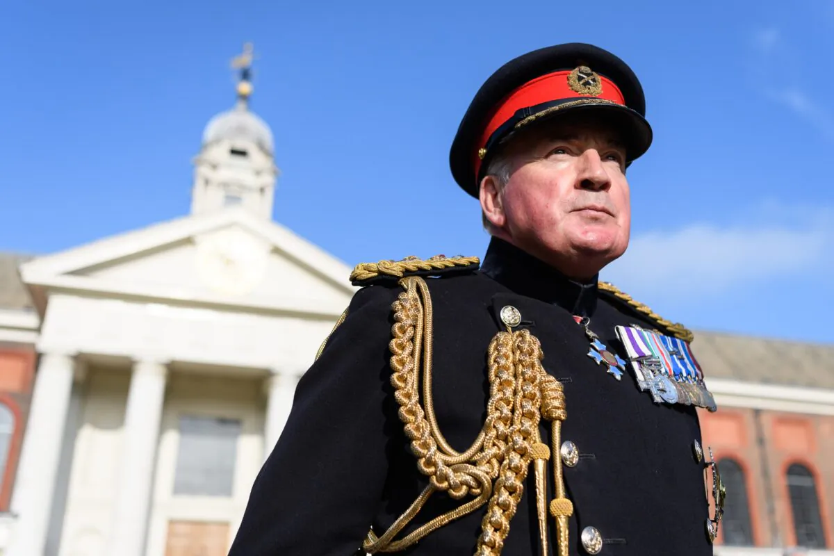 Gen. Lord Dannatt, the former chief of the general staff, poses for a photograph after taking part in a photograph to commemorate 100 years since the end of the World War I, at Royal Hospital Chelsea in London, on Oct. 16, 2018. (Leon Neal/Getty Images)