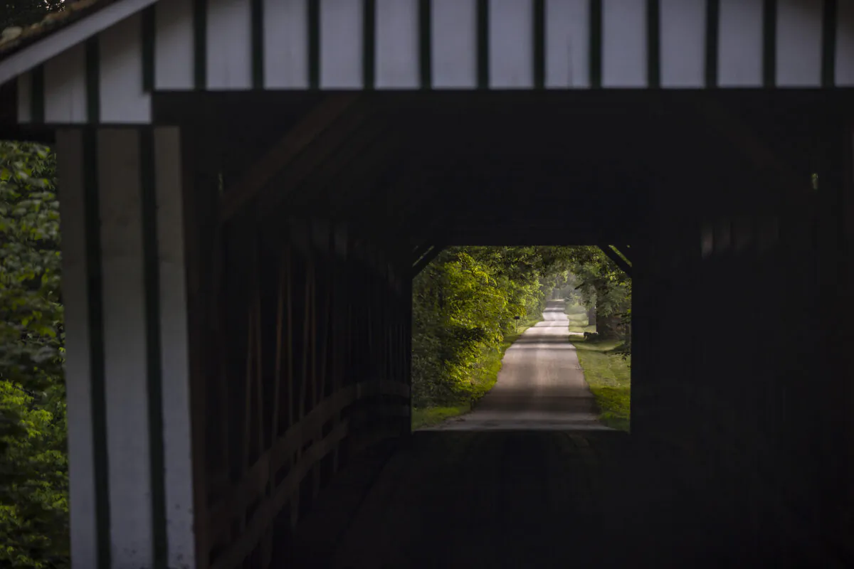 The Colville Covered Bridge is located in Bourbon County, Kentucky. The bridge, which is open to traffic, was originally built around 1877. (Ryan C. Hermens/Lexington Herald-Leader/TNS)