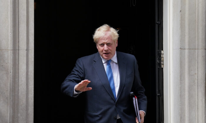 British Prime Minister Boris Johnson leaves 10 Downing Street, London on July 4, 2022. (Stefan Rousseau/PA Media)