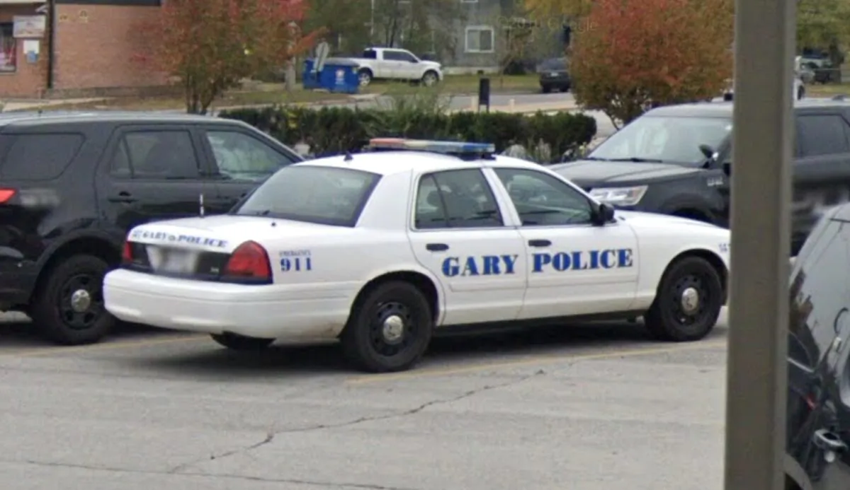 A police car near Gary Police Department in Gary, Ind., in October 2019. (Google Maps/Screenshot via The Epoch Times)