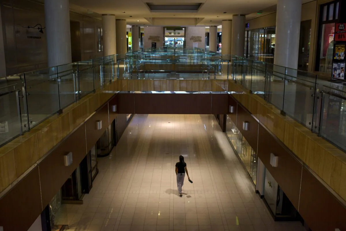 The Galleria shopping center is seen in Houston, Texas, on May 1, 2020. (Mark Felix/AFP via Getty Images)
