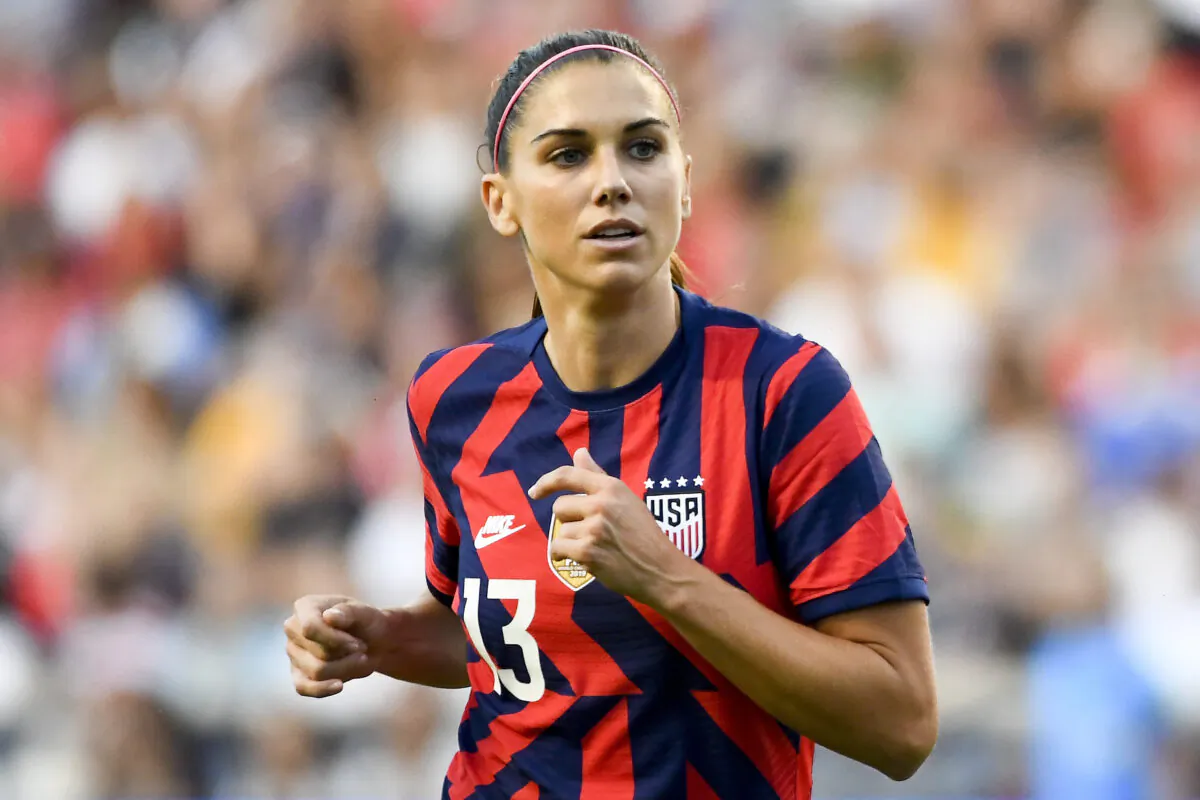 Alex Morgan of the United States looks on during a game against Colombia in Sandy, Utah, on June 28, 2022. (Alex Goodlett/Getty Images)