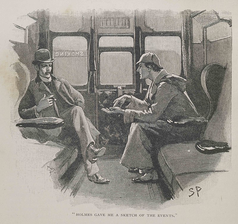 Illustration by Sidney Paget published in Strand magazine for "The Adventure of the Silver Blaze": "Holmes gave me a sketch of the events." Alex Werner Private Collection. (Public Domain)
