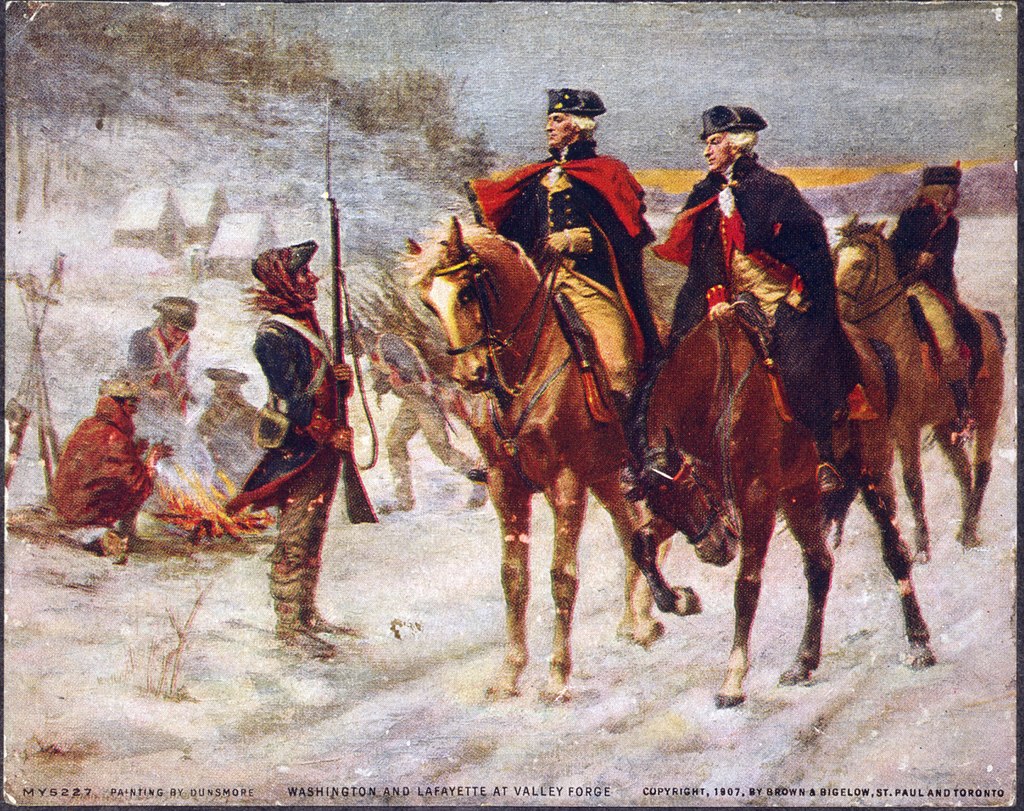 "George Washington and Lafayette at Valley Forge", 1907, by John Ward Dunsmore. (Public Domain)
