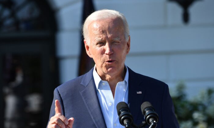 President Joe Biden delivers remarks in Washington on July 4, 2022. (Nicholas Kamm/AFP via Getty Images)