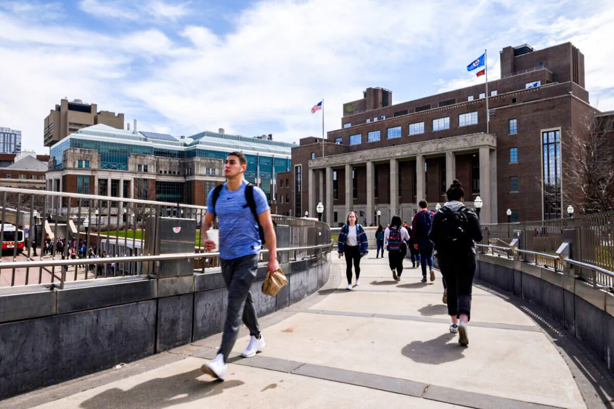 A pedestrian passes by on the University of Minnesota campus in Minneapolis on April 9, 2019. The university closed its Confucius Institute in 2019. (Stephen Maturen/Getty Images)