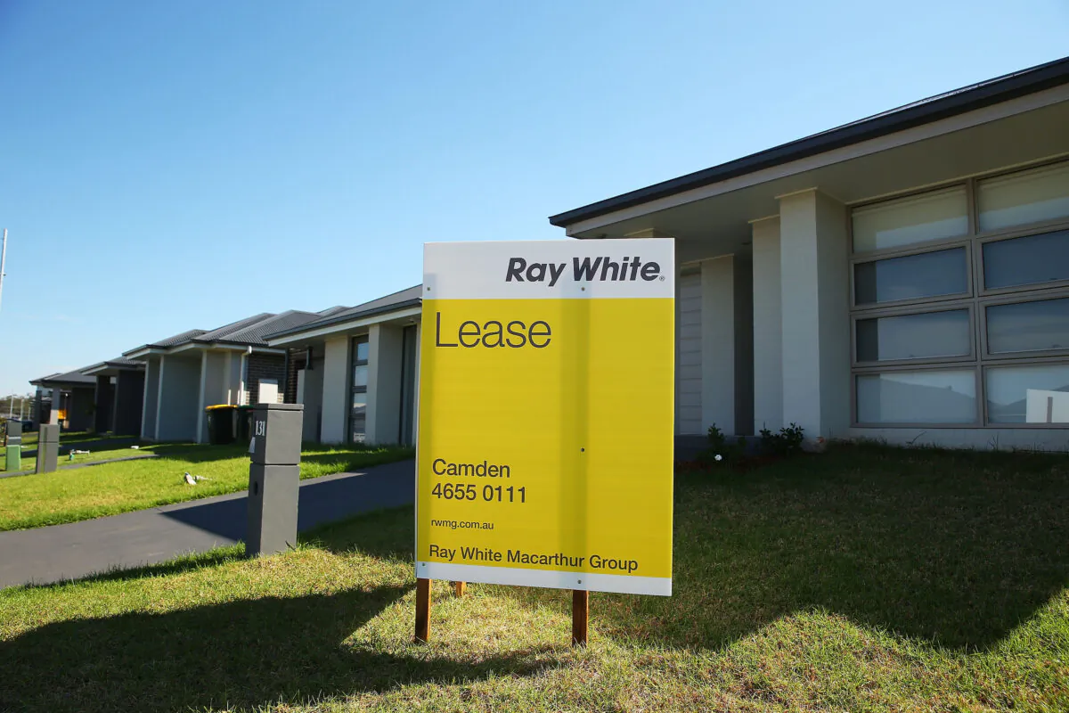 A lease sign is displayed outside a home in Edmondson Park in Sydney, Australia, on April 28, 2016. (Brendon Thorne/Getty Images)