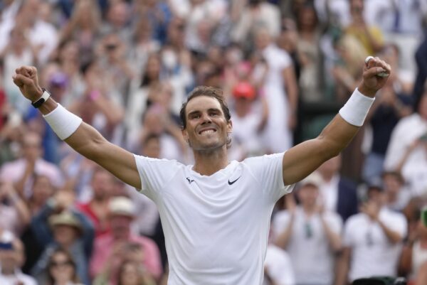 Spain's Rafael Nadal congratulates
