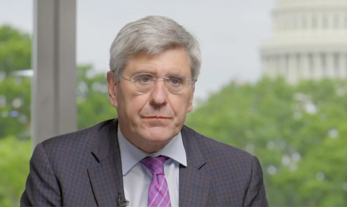 Stephen Moore in an interview with NTD's "Fresh Look America" that aired on July 4, 2022. (NTD/Screenshot via The Epoch Times)