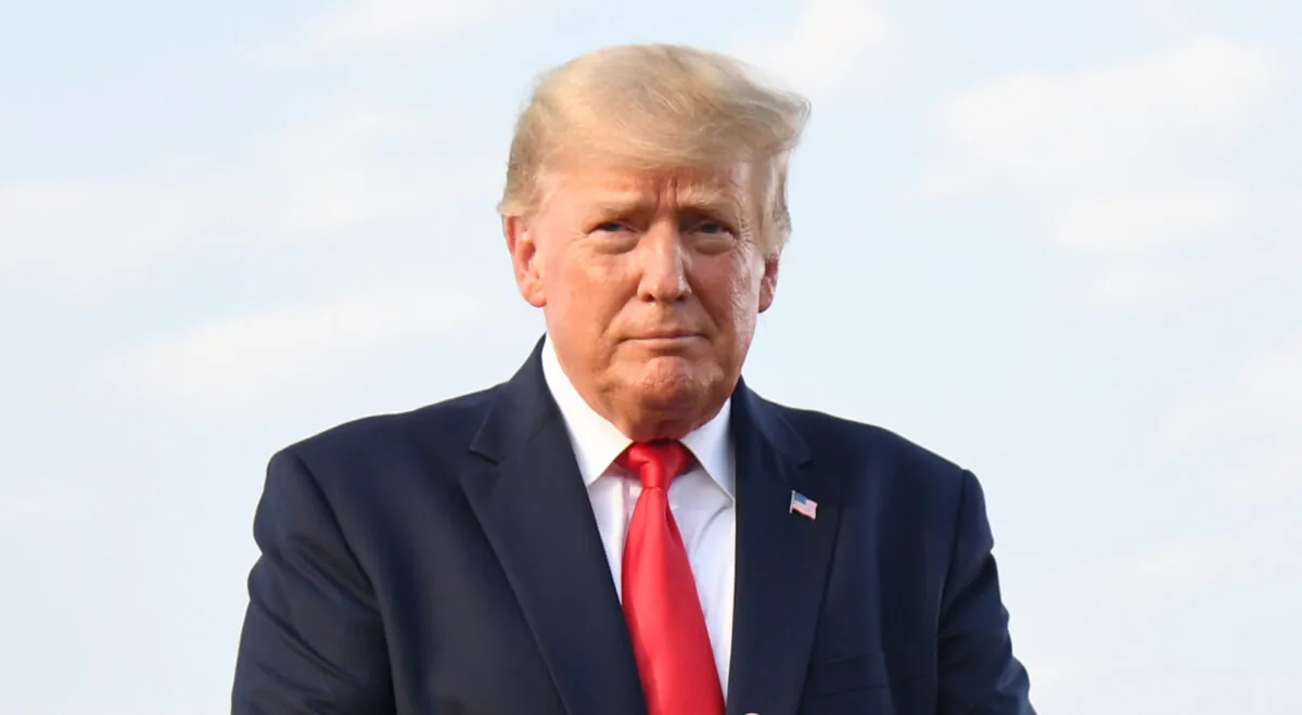 Former President Donald Trump arrives to give remarks during a Save America Rally at the Adams County Fairgrounds in Mendon, Ill., on June 25, 2022. (Michael B. Thomas/Getty Images)