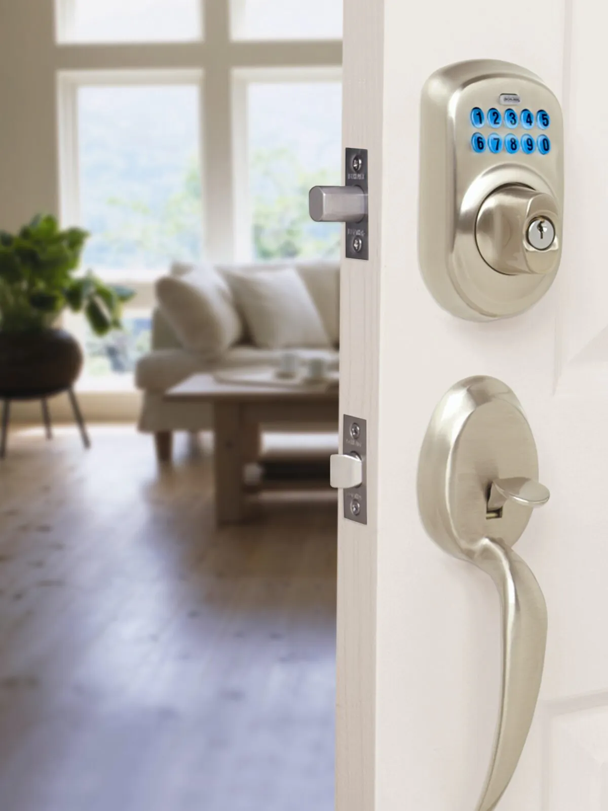 Remote locks operate on batteries and require no wiring. (Schlage/TNS)