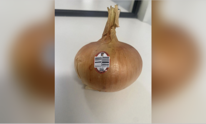 A photo of a Vidalia onion subject to a recall. (FDA)