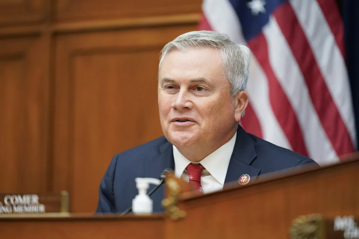 Ranking Republican member Rep. James Comer Jr. (R-Ky.) speaks during a House Committee on Oversight and Reform hearing on gun violence in Washington on June 8, 2022. (Andrew Harnik-Pool/Getty Images)