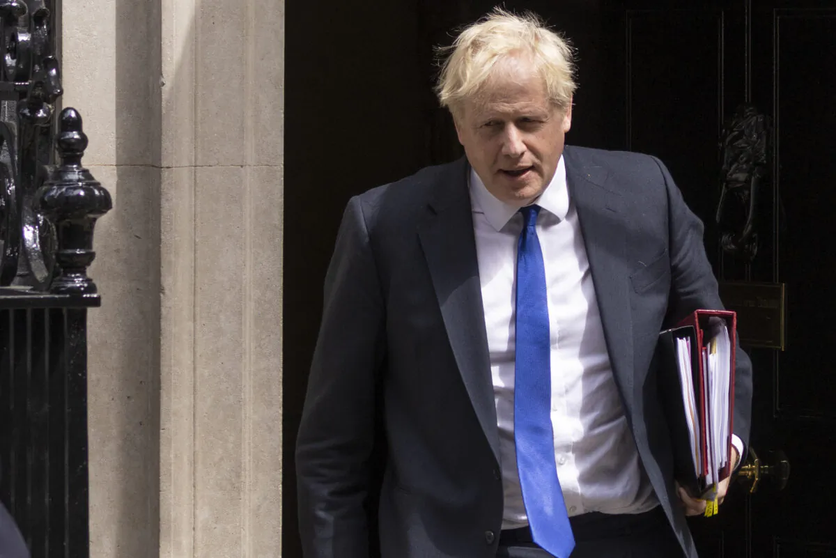 Prime Minister Boris Johnson leaves 10 Downing Street in London on July 6, 2022. (Dan Kitwood/Getty Images)
