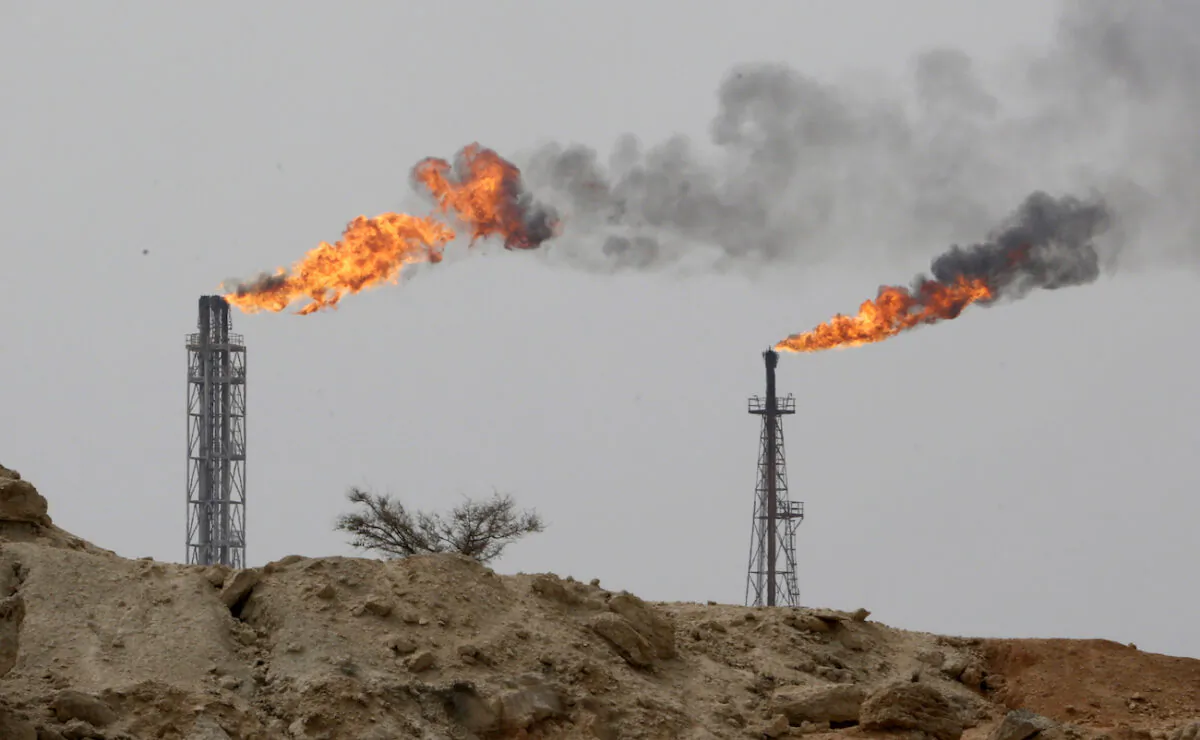 View of an oil facility, on the shores of the Persian Gulf, at Khark Island, Iran on March 12, 2017. (Atta Kenare/AFP via Getty Images)