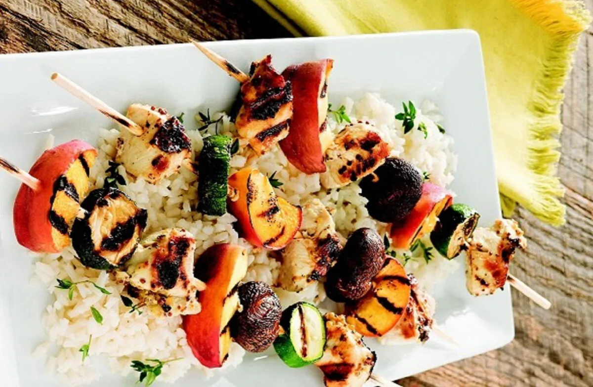 Grilled Chicken and Peach Kabobs (Courtesy of the National Chicken Council)