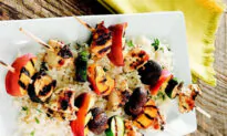 Grilled Chicken and Peach Kabobs