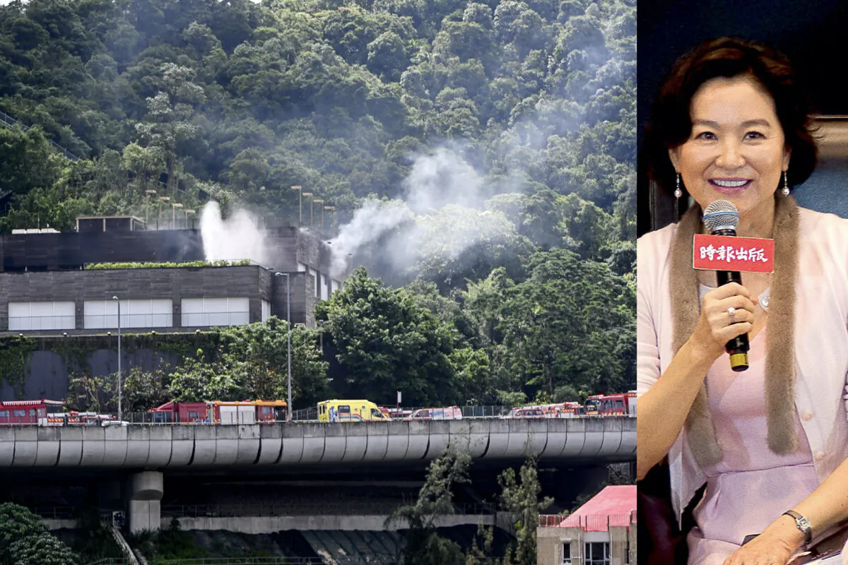 At midnight on July 8, 2022, luxury mansion was abruptly caught on fire at No.9-11 Anderson Road, Kowloon Peak, Hong Kong. “The Mega Castle,” is owned by Taiwanese Mega movie star Brigitte Ling Tsing-hsia. (Sung Pi-Lung/The Epoch Times)