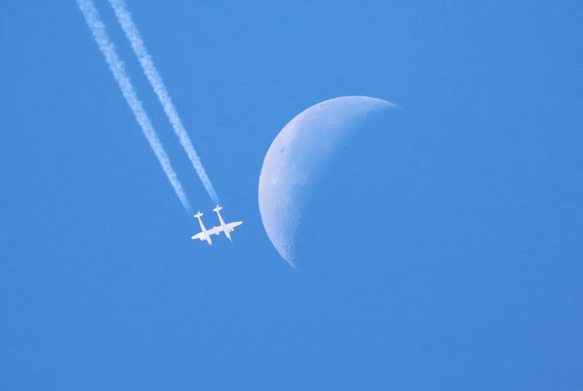 VMS Eve arrives in Mojave, California, on Oct. 30, 2021. (Virgin Galactic)