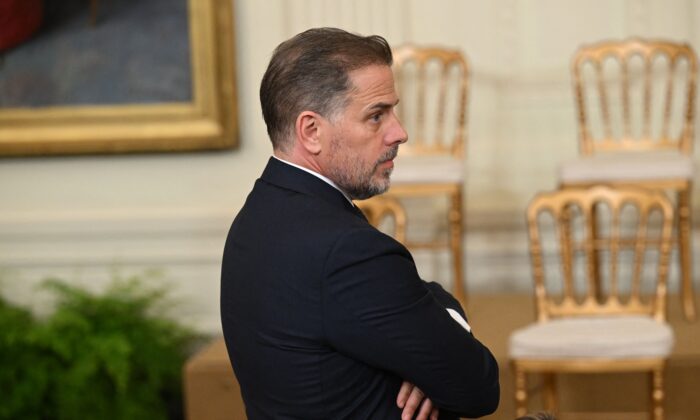 Hunter Biden attends a Presidential Medal of Freedom ceremony honoring 17 recipients, in the East Room of the White House in Washington, on July 7, 2022. (Saul Loeb/AFP via Getty Images)