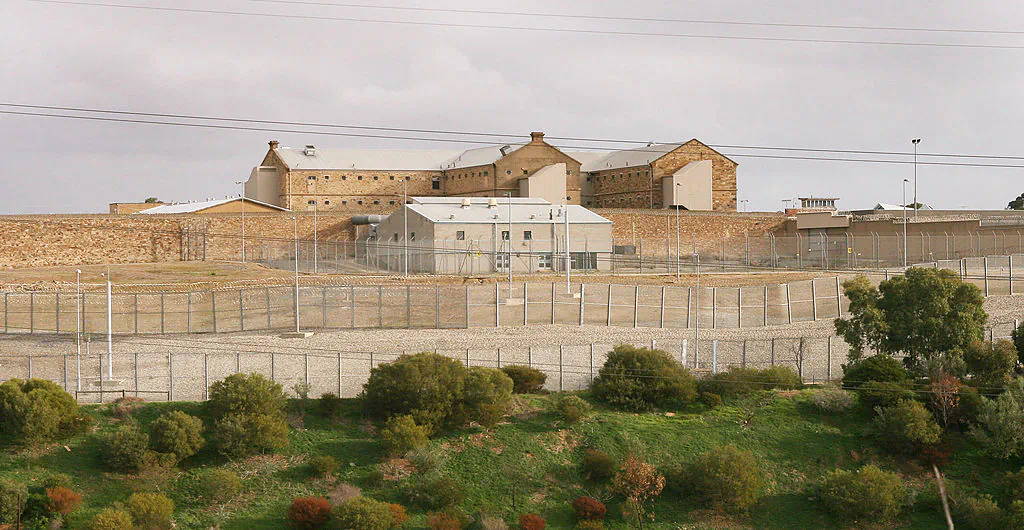 Adelaide's toughest jail, the Yatala Labour Prison, looks out over Adelaide suburbs 19 May 2007, (WILLIAM WEST/AFP via Getty Images)