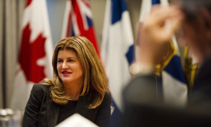 Former Conservative Party of Canada interim Leader Rona Ambrose participates in discussions on the modernization of the North American Free Trade Agreement in Toronto on Sept. 22, 2017. (The Canadian Press/Christopher Katsarov)
