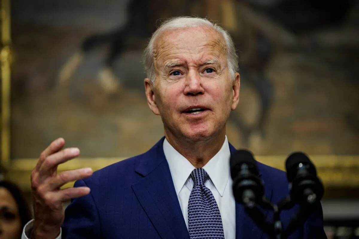 President Joe Biden speaks before signing an executive order aimed at ensuring access to abortion pills, at the White House in Washington on July 8, 2022. (Samuel Corum/AFP via Getty Images)