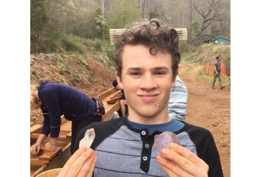 Beth Giuffre's son Luke, 14 years old at a gem mine. (Courtesy of Beth Giuffre)